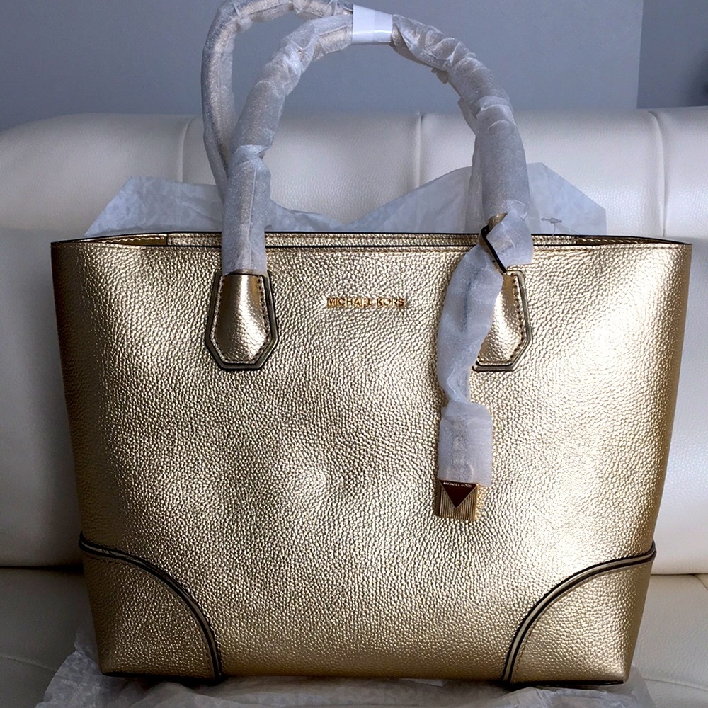 MICHAEL Michael Kors Studio Mercer Metallic Tote NWT